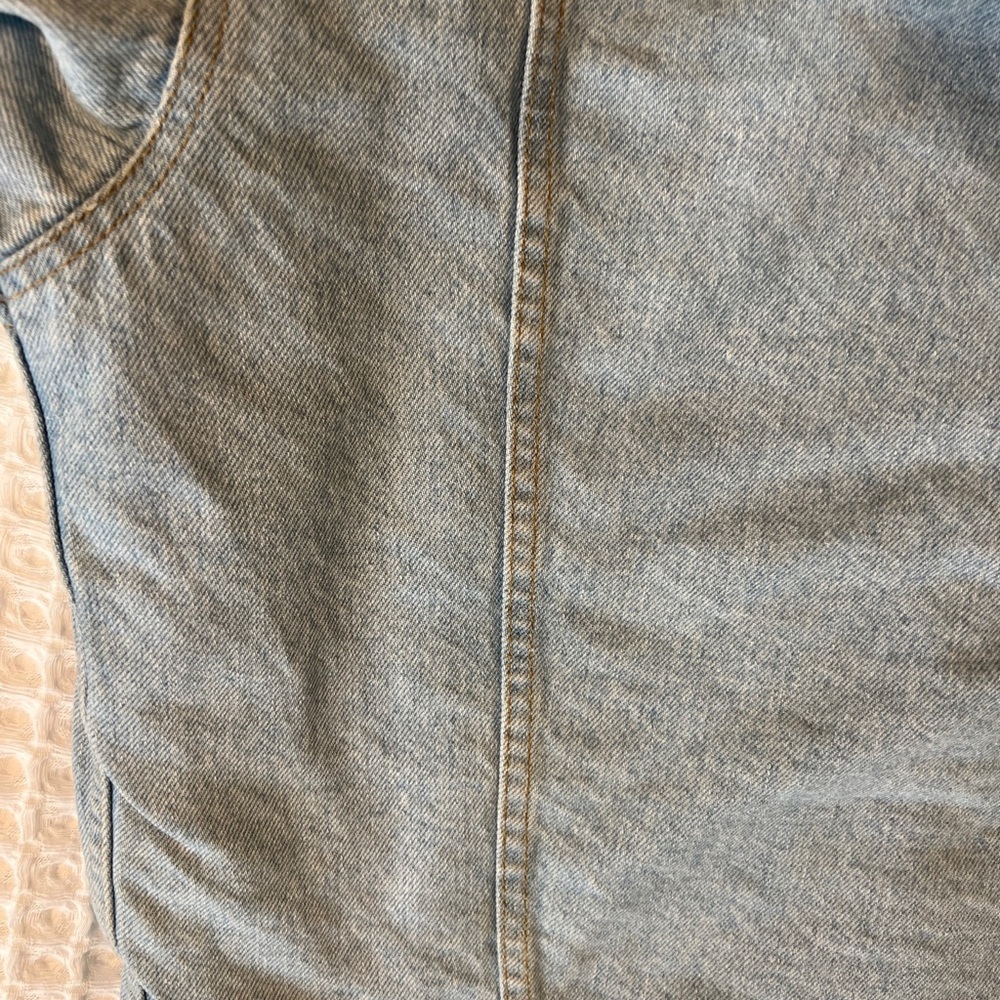 Vintage Levi’s Sherpa Fleece Trucker Light Denim Jacket 70609 USA Sz L - Picture 11 of 12